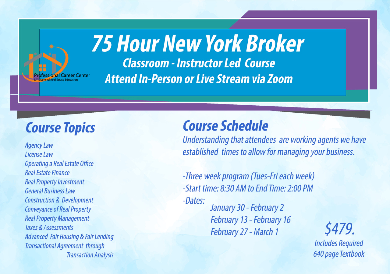 New York 75 Hour Broker Licensing Course